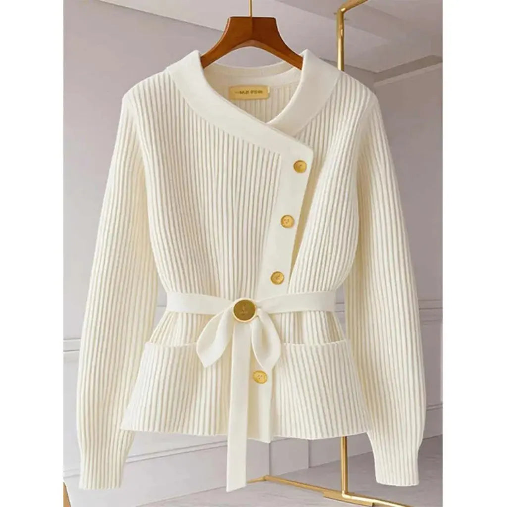 Women's Winter Wear White Sweater High Waist Slim Fit Skirt Single Piece Fashion Small Style New Design