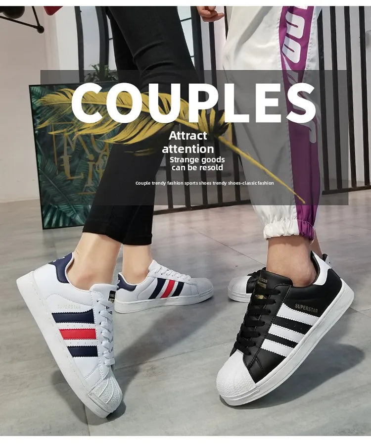 Couple Boardshoes Simple Basics Versatile Comfy Casual Light Walking Shoes New Hot Selling Men Women Student Little White Shoes