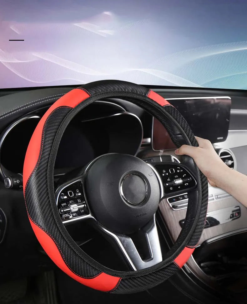 Non-inner-ring Automobile Steering Wheel Cover Leather Four Seasons for Spring Summer Autumn Winter for Men and Women