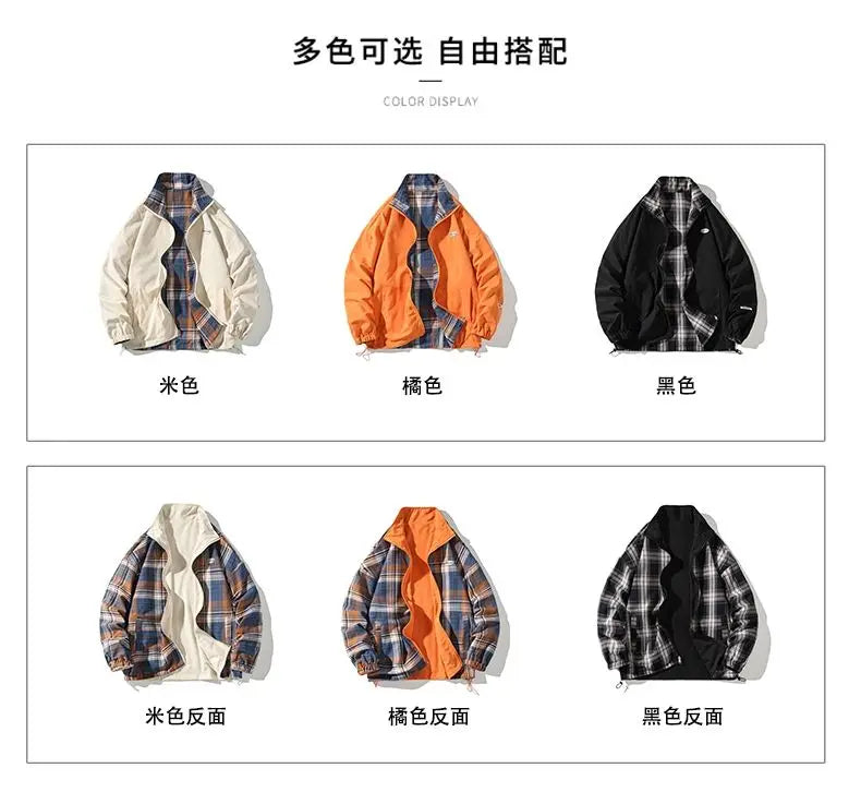 Bomber Jackets Women American Retro Chic High Street Casual Coats Reversible Turn-down Collar Fashion Newly Autumn Simple Loose