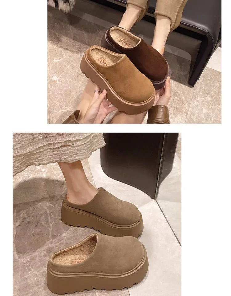 Shoes Woman 2025 House Slippers Platform Pantofle Cover Toe Winter Footwear New Slides Female Shoes Womens Slippers Outdoor Plat