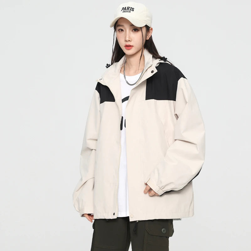 Outdoor Riding Jackets for Women Patchwork Waterproof Camping Coat Men Fishing Trekking Windbreaker Travel Jacket Women Clothing