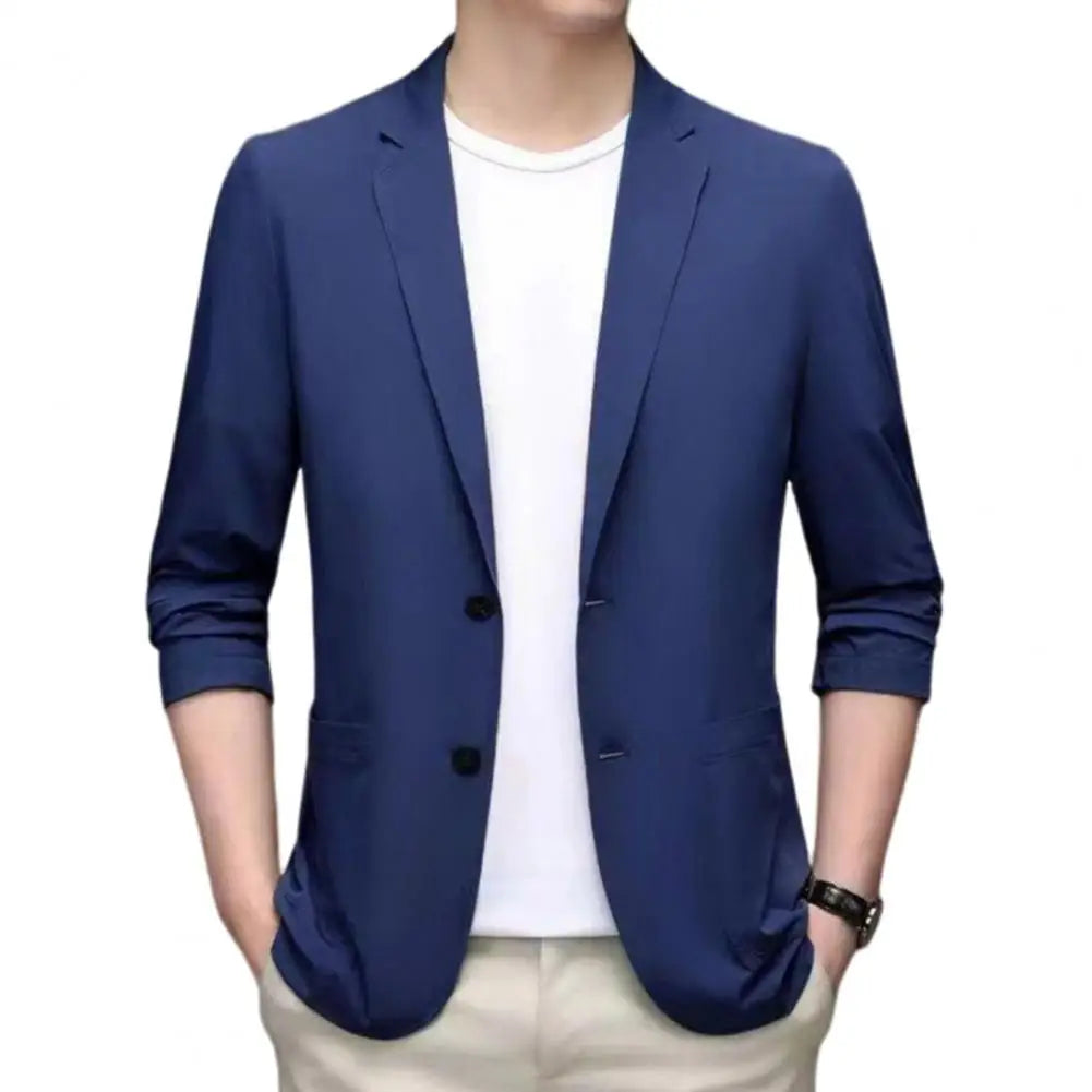 Handsome Men Suit Jacket High Quality Business Blazers Groom Wedding Men Jacket Double-button Design Suit Coat 2024 Workwear
