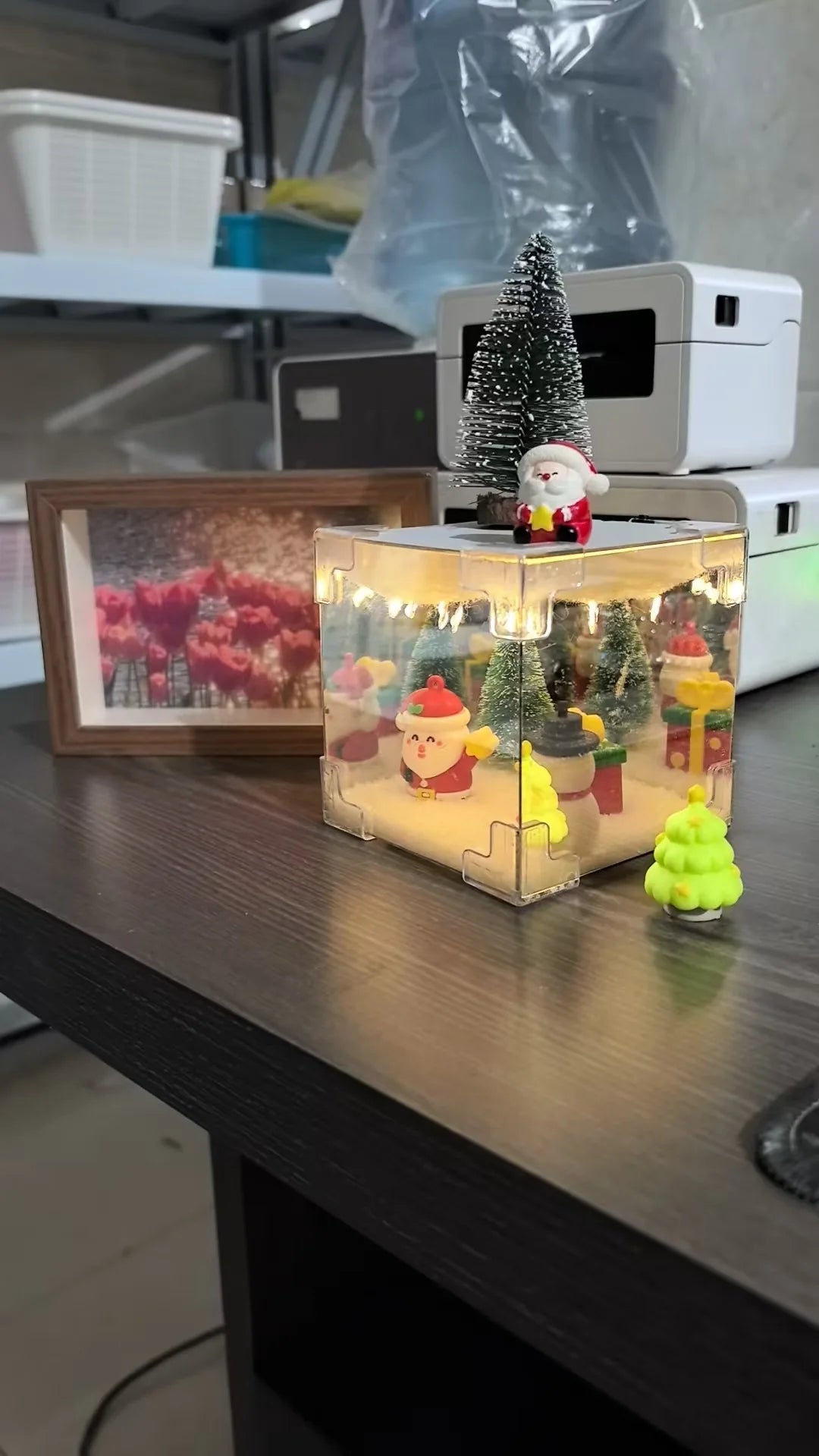 Christmas Gift Decoration Ornament Santa Claus DIY Creative Handmade Materials Nightlight Child New Year Gift Home Decor