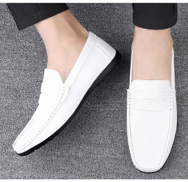 Shoes Men's 2025 Spring/Autumn New Casual Leather Shoes for Driving Flat Bottomed Man Shoes  Designer Loafers Men