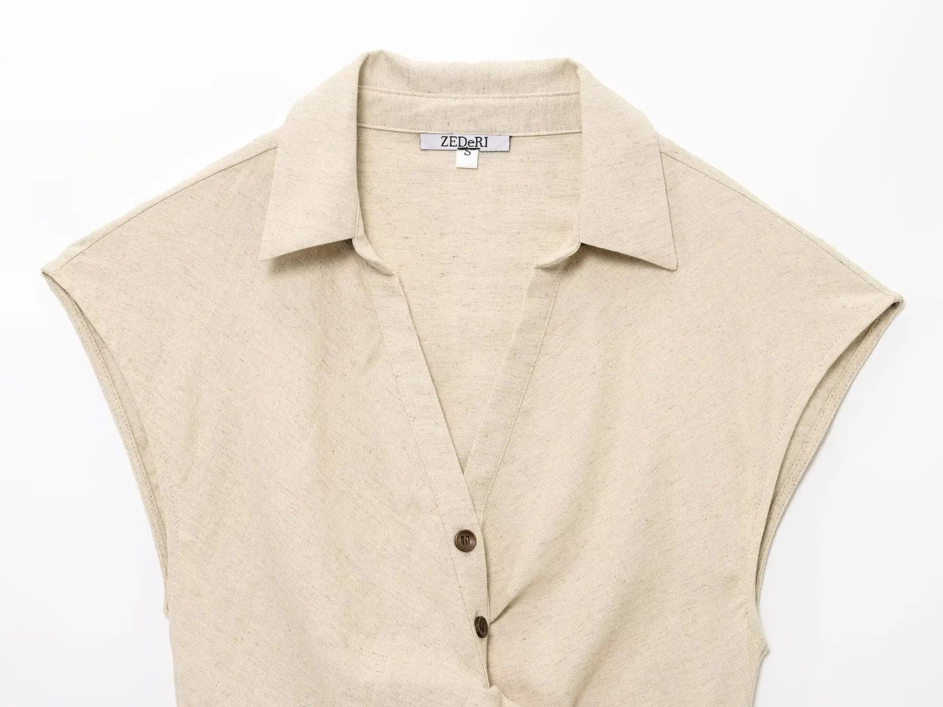 2025 New Women's Suit Summer Suit Casual Simple Multifunctional Pleated Lapel Sleeveless Short Top Paired with Buckle Slit Skirt