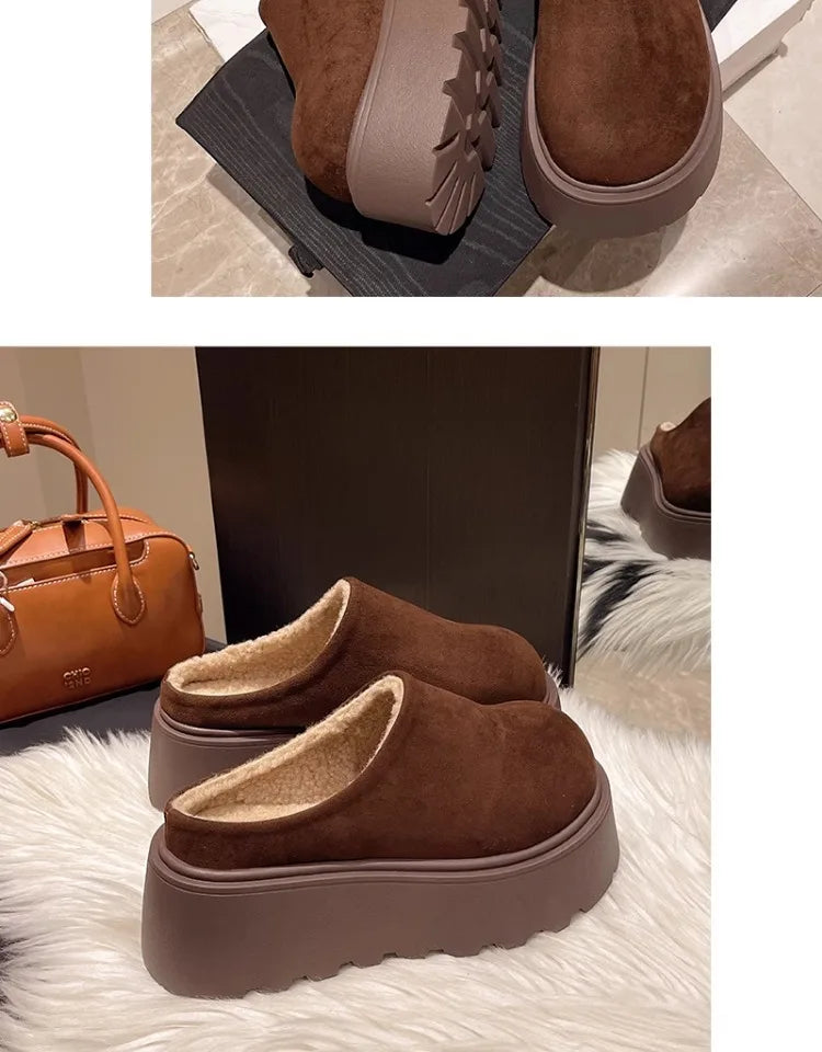 Shoes Woman 2025 House Slippers Platform Pantofle Cover Toe Winter Footwear New Slides Female Shoes Womens Slippers Outdoor Plat