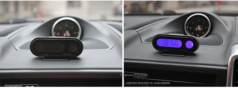 Car Clock Time Watch Mini Electronic Auto Clocks Luminous Interior Thermometer LCD Backlight Digital Display Car Accessories