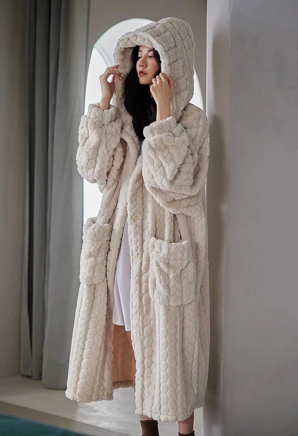 2025 Winter Robe For Women Sweet Elegant Jacquard Fashion Homewear Sleepwear Loungewear Christmas Night Warm Comfy Long Bathrobe