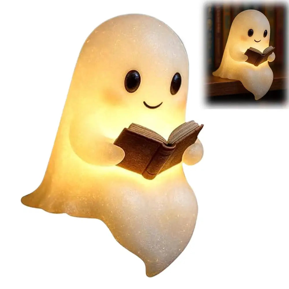 Halloween Cute Ghost Lamp Spooky Night Light LED Reading Lamp Desktop Decoration Atmosphere Light Party Ornament Lamp