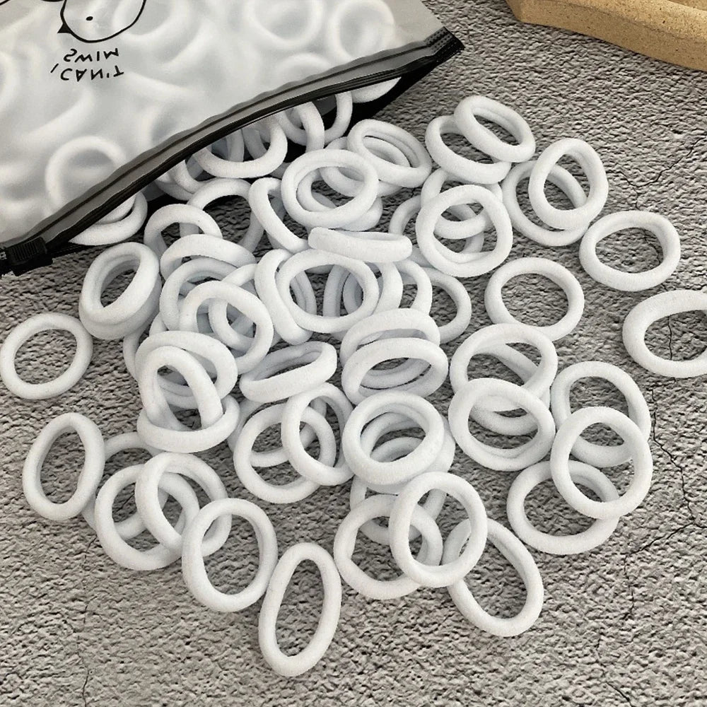50pcs Women s Seamless Thumb Ring Hair Ties Bagged Ponytail Holders With Small Elastic Bands For Diy Simple Fashion Hair Cord