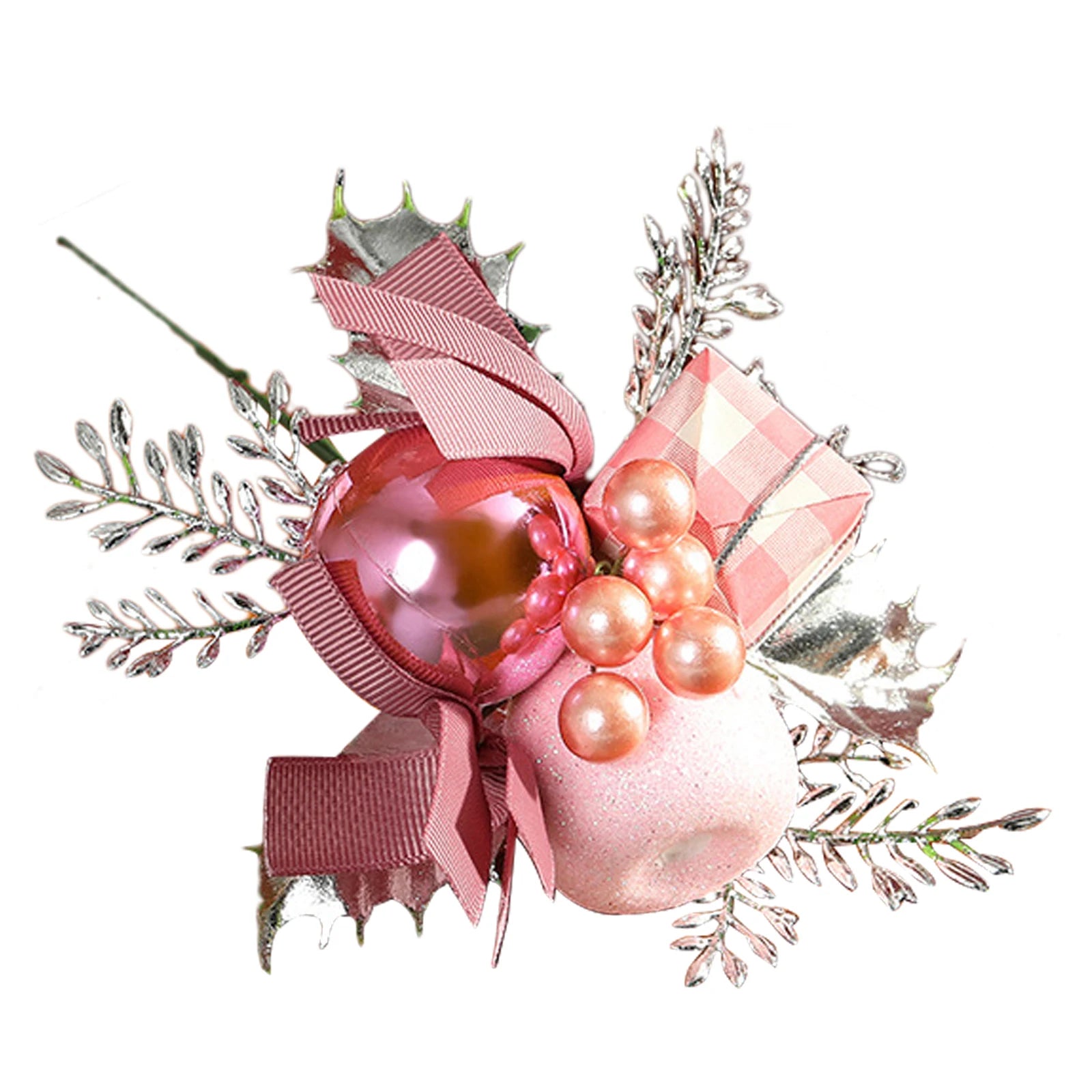 Christmas Decor Picks Artificial Foam Pine Branch Berry Cuttings Ornament Xmas Festive Party DIY Supplies