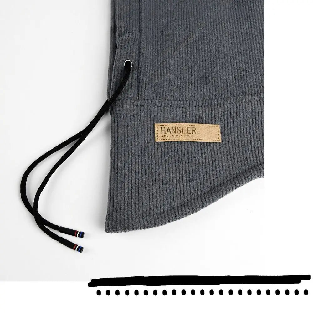 Winter Balaclava Hats For Men&Women Corduroy Hooded Caps Outdoor Warmer Drawstring Hats One-Piece Neck Collar Beanies Cap