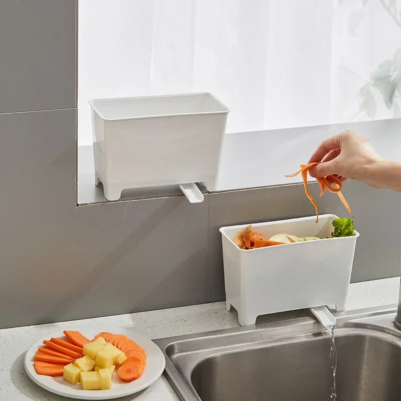 Kitchen Waste Bin with Filter for Food Residue and Soup, Sink-side Recycling Bin
