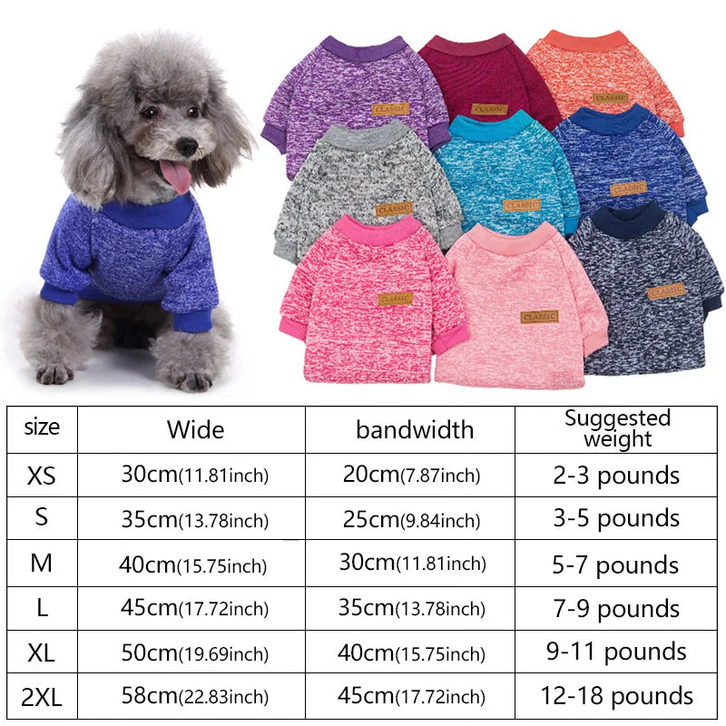 Pet Accessories Winter Dog Clothes for Small Dogs Warm Dogs Coat Pullover Clothing SweatshirtsCasual Dog Cat Clothing Pet Access