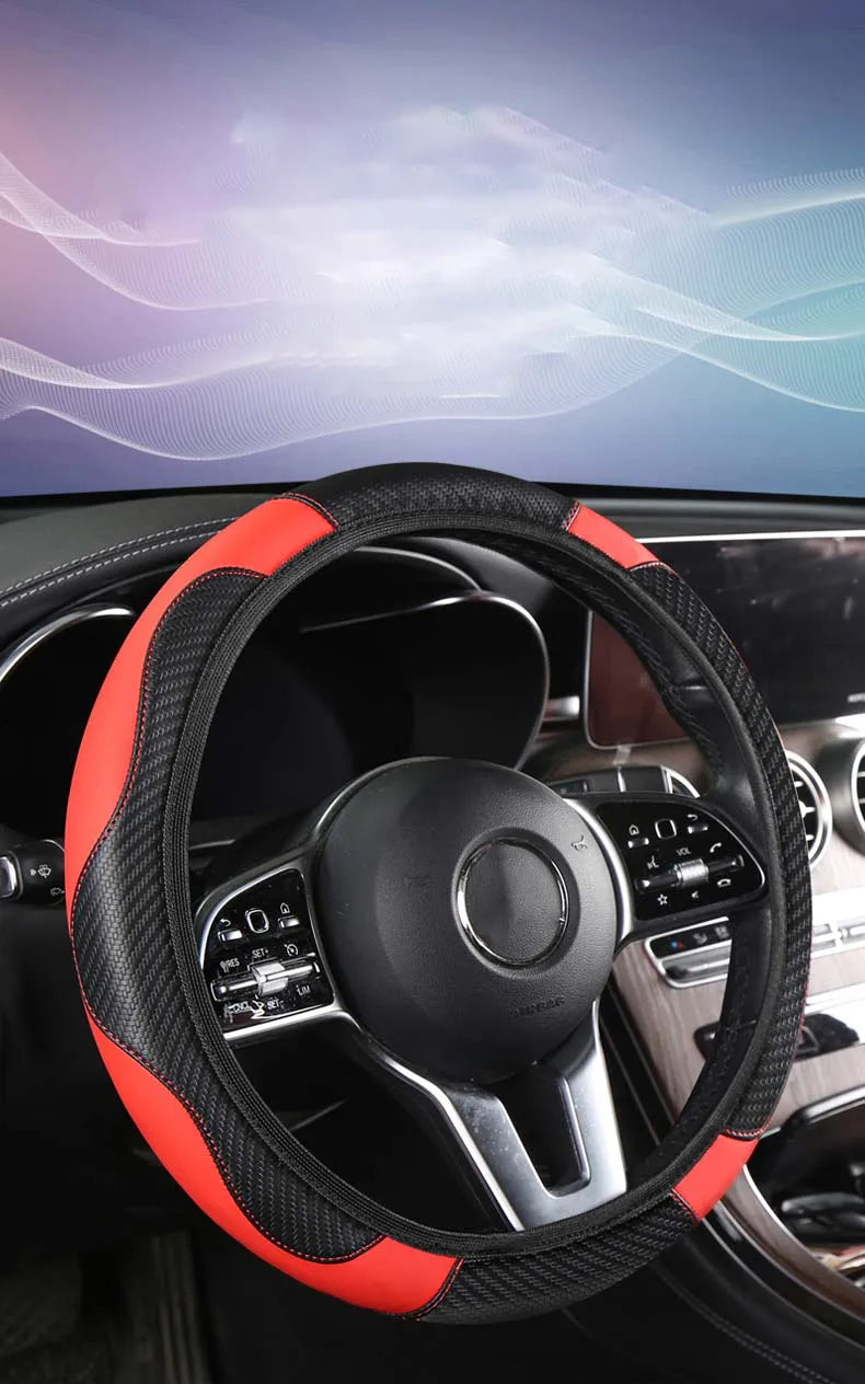 Non-inner-ring Automobile Steering Wheel Cover Leather Four Seasons for Spring Summer Autumn Winter for Men and Women