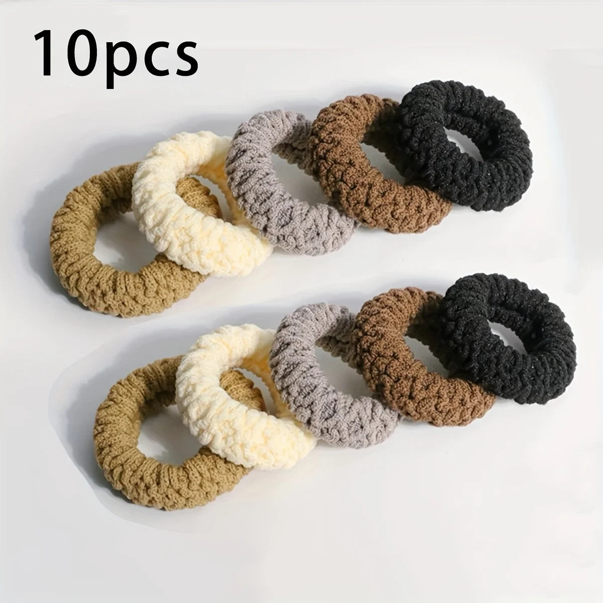 10pcs of Upgraded Wide And Thick Hair Ties, Fashionable for Ponytails And Buns, Made of Durable Elastic Material That Won'T Dama