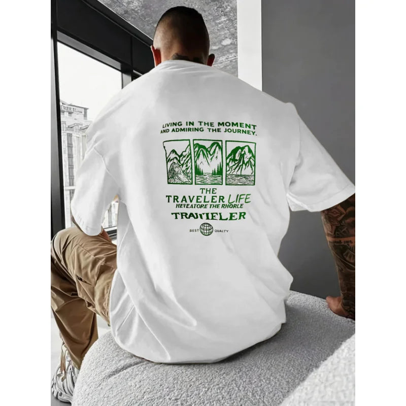 Men's T-Shirt Black Printed Pattern & Text ME High Quality Cotton 180g