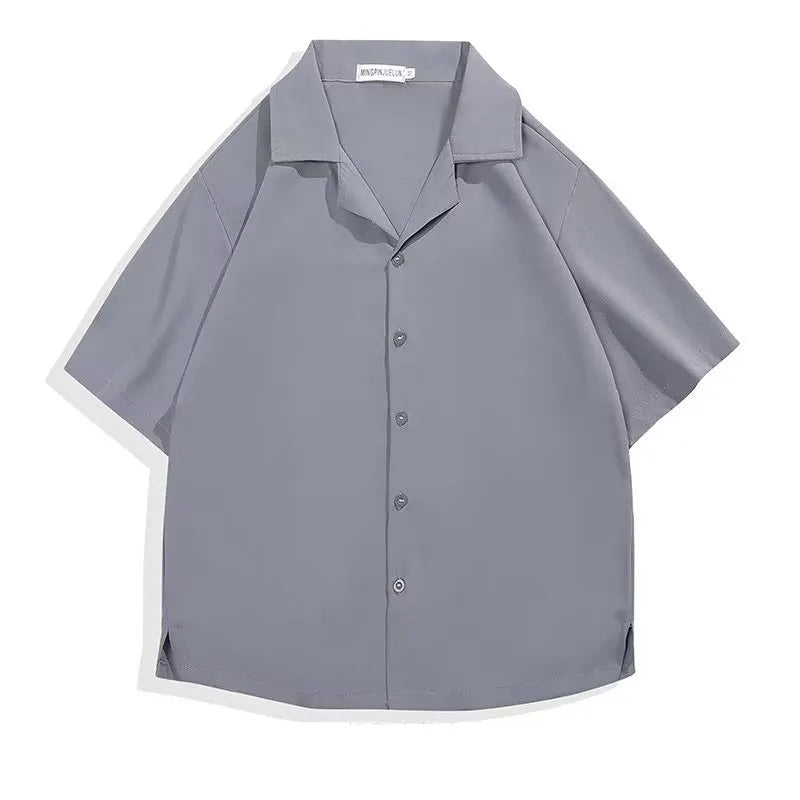 Men's Casual Shirts for Summer - Short Sleeve Loose Fit Tops in Solid Colors, Breathable and Cool Clothes