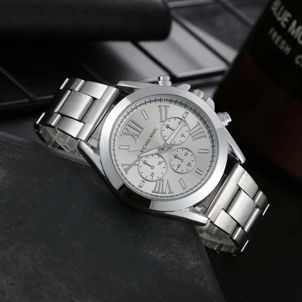 UTHAI Women Watch Business Simple False Three Eye Roman Watches Casual Stainless Steel Female Fashion Quartz Wristwatch