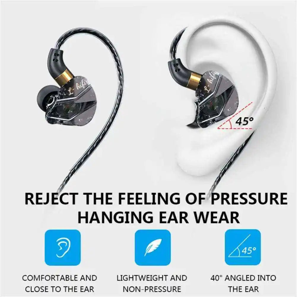 In-Ear Headphones with Volume Control, HiFi Sound Quality Sports Earbuds, Closed-Back Headphones with Condenser Microphone