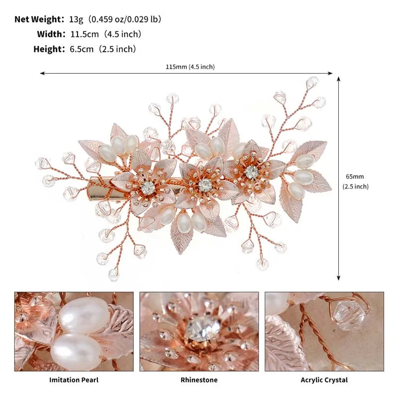 Hot Sales Women Hair Accessories Rhinestones Party Hair Clip Wedding Ceremony Hair Pin Bridal Party Head Jewelry Bride Headpiece