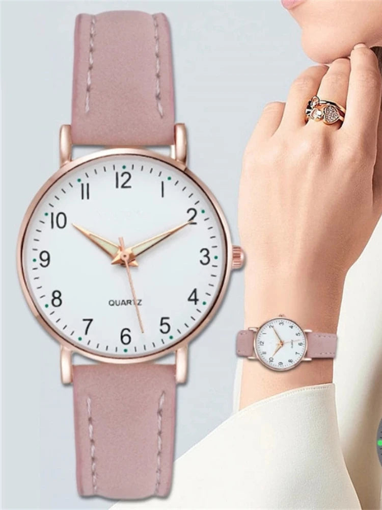 Women Watches  Luminous Leather Bracelet Simple Watch Elegant Fashion Quartz Watch Ladies Wristwatches  Montre Femme Reloj Mujer