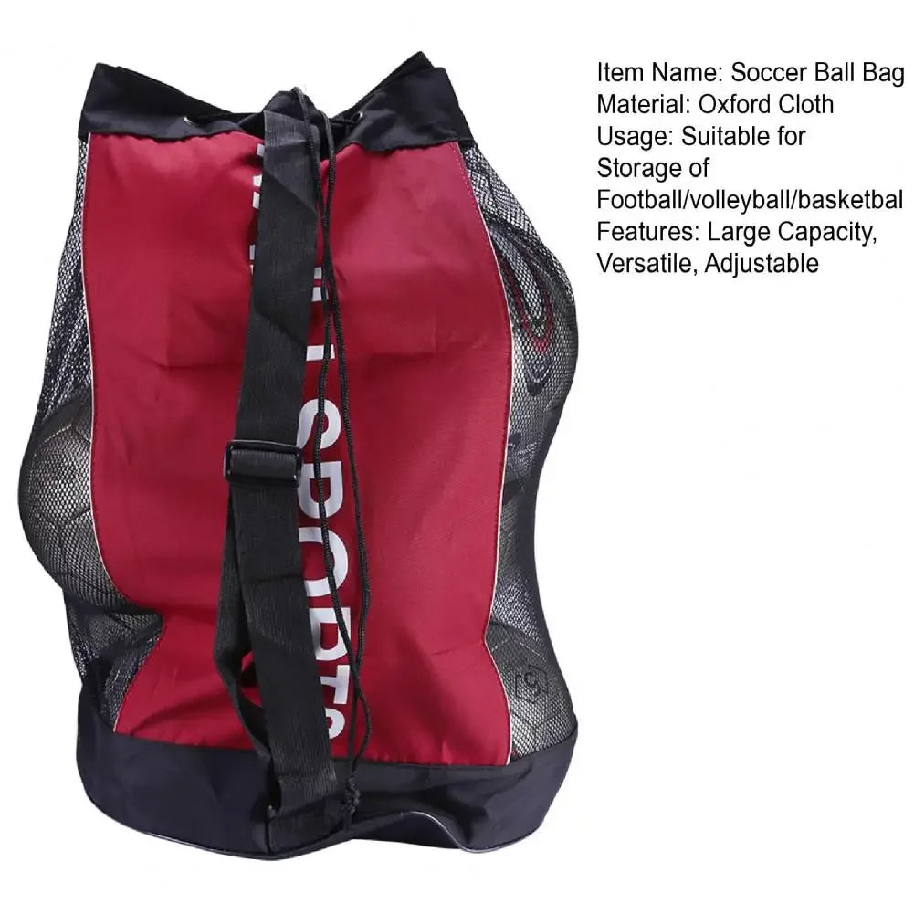 Football Bag with Shoulder Strap Comfortable Padded Shoulder Strap Sports Bag Heavy Duty Soccer Ball for Sports for Basketball