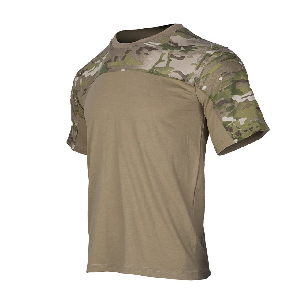 Mens Camouflage Shirts Tees Tactical Combat Shirt Hunting Clothes Tops Workout Clothing Outdoor Breathable Camo T Shirt