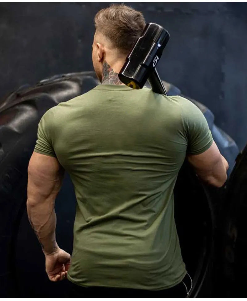 Tshirt for Men Bodybuilding  Graphic T Shirts Workout Fitness Men Clothing Short Sleeve Shirt Street Wear