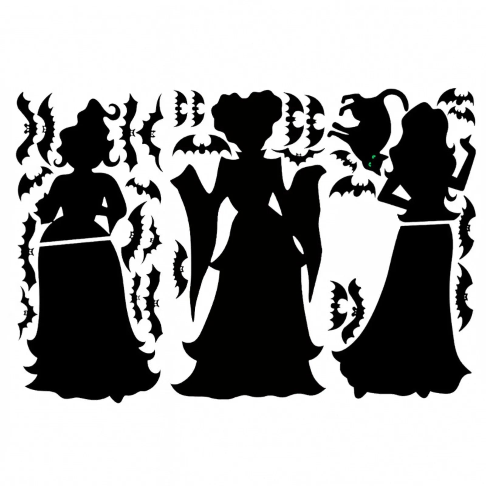 Halloween Dark Horror Atmosphere Decoration Wall Stickers Cartoon Witch Bat Home Living Room Glass Window Decoration