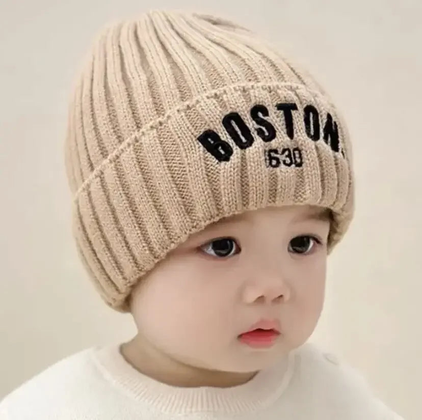 Winter Baby Hat Fashion Letter Pattern Knit Beanie Warm Cap for Infant Newborn Cold Weather Beanie Kid Accessories