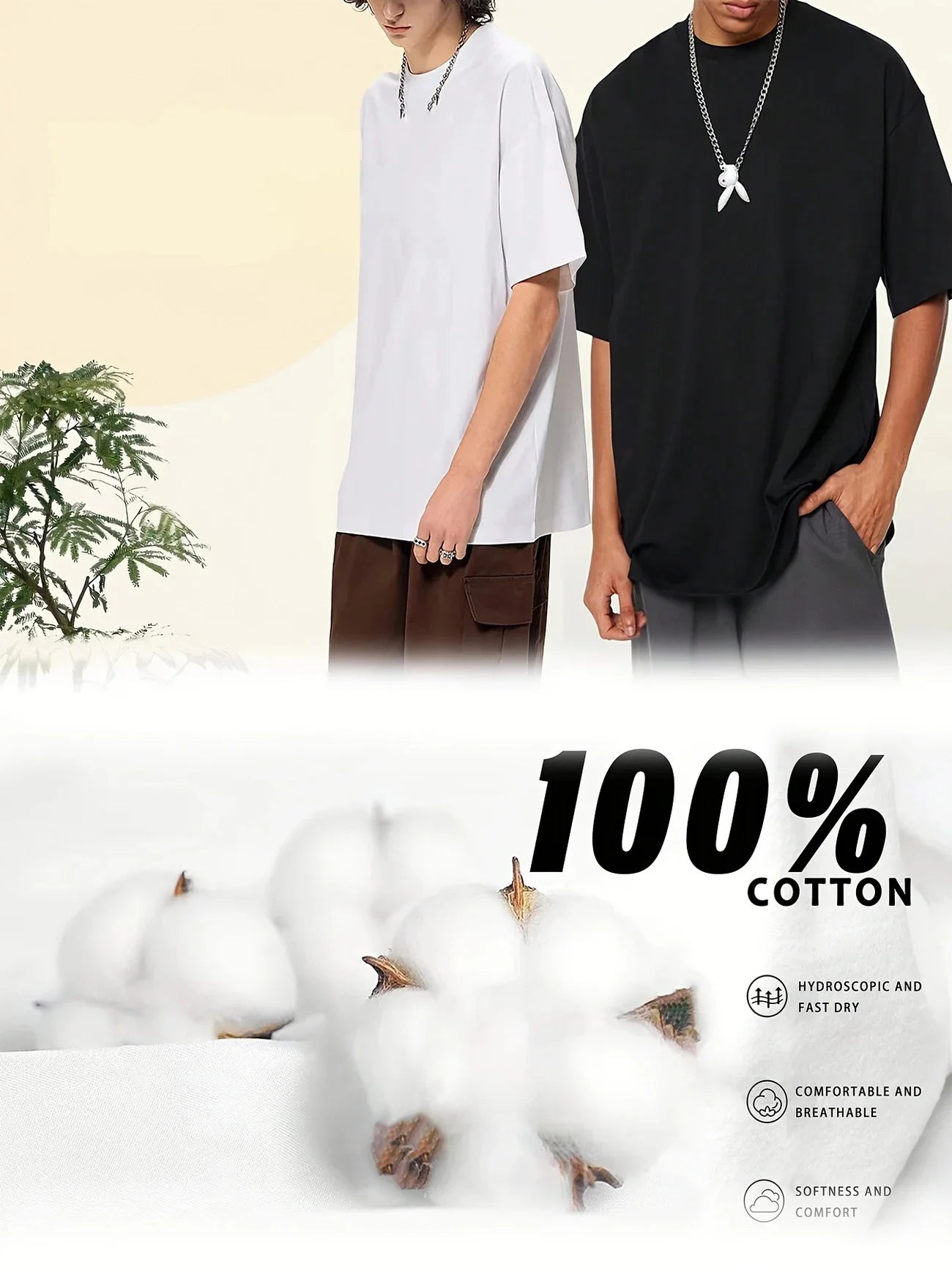 Men's T-shirts High Quality 100% Cotton Short Sleeve 2025 Male Urban Fashion Solid Color Tees Home Outdoor Comfort Soft Cool Top