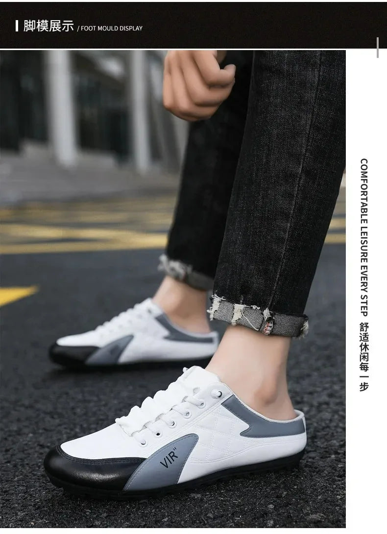 Summer Slippers for Men Trendy Men's Flat Bottom Casual Shoes Soft Sole Support Shoes Men's Sneakers