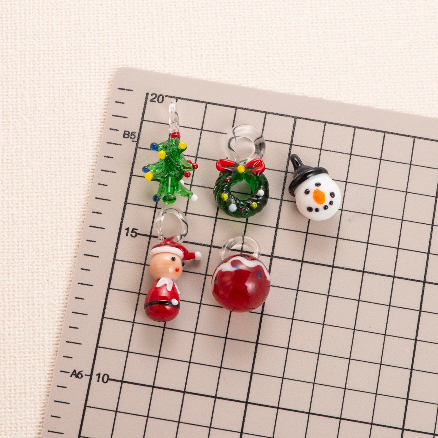 2Pc Christmas Glass Decor Set - Cheerful Santa & Snowman DIY Ornaments for Festive Trees