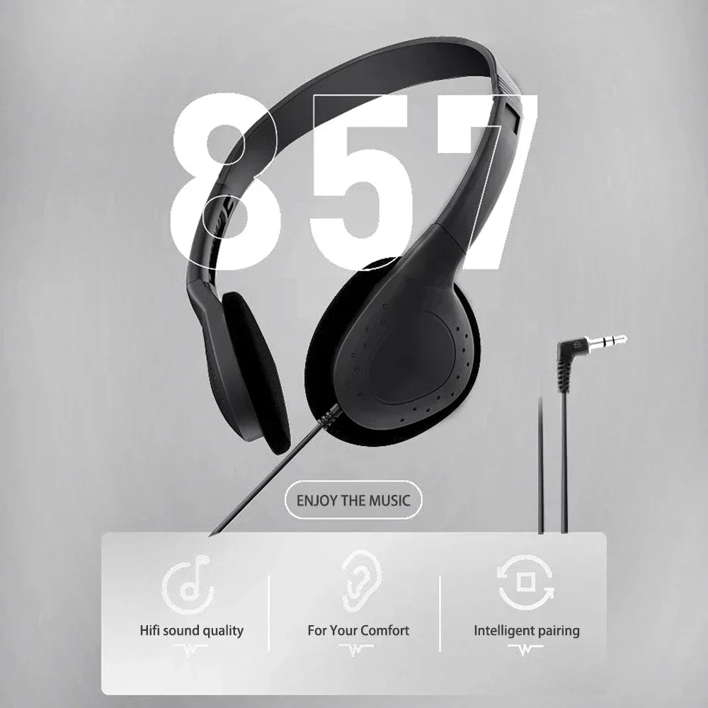 Computer Headphone No Microphone Gaming Headset Noise MP3 Earphone Wired Stereo Headset Universal 3.5mm Wired