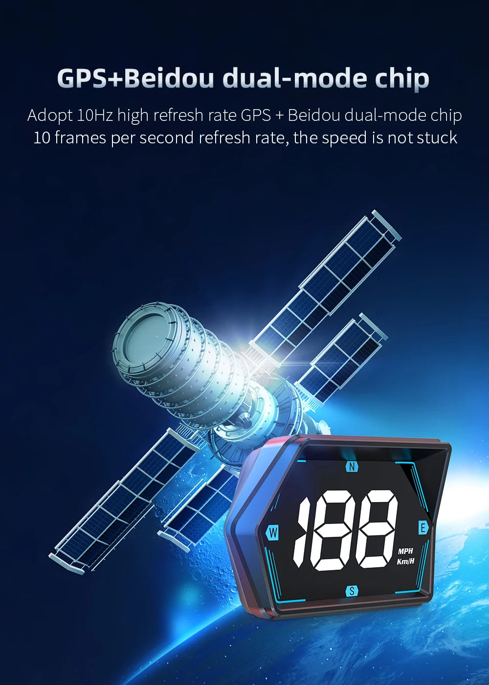 G20 GPS Display Car Digital Speedometer HUD Head-Up Display Eletronics Speed Alarm Gadgets Inteligent Compass For All Car Custom