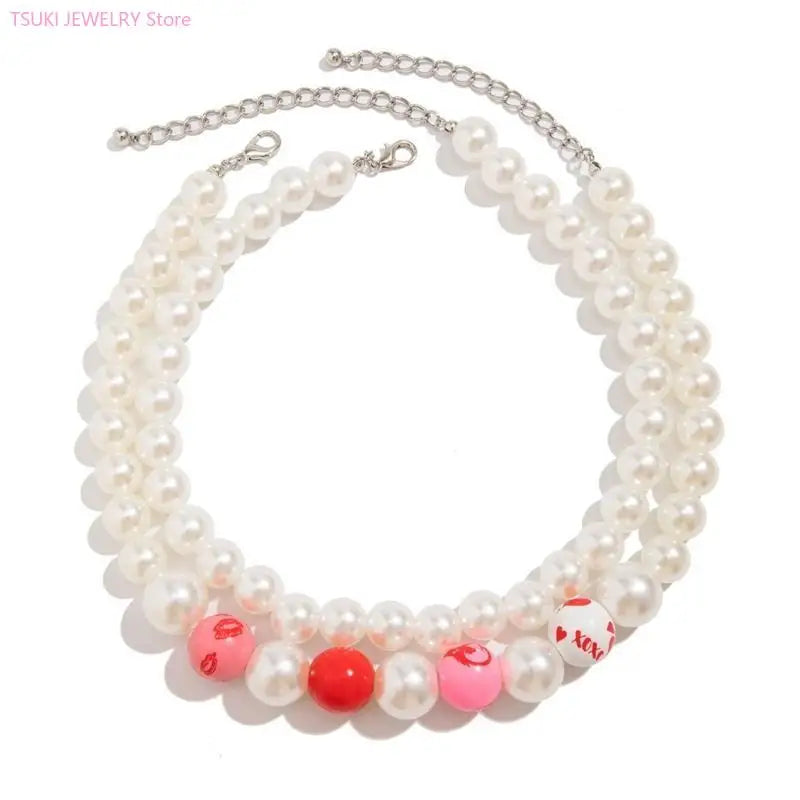 62KE Elegant Wedding Bridal Party Jewelry Adornment Beautiful Beaded Necklace Jewelry