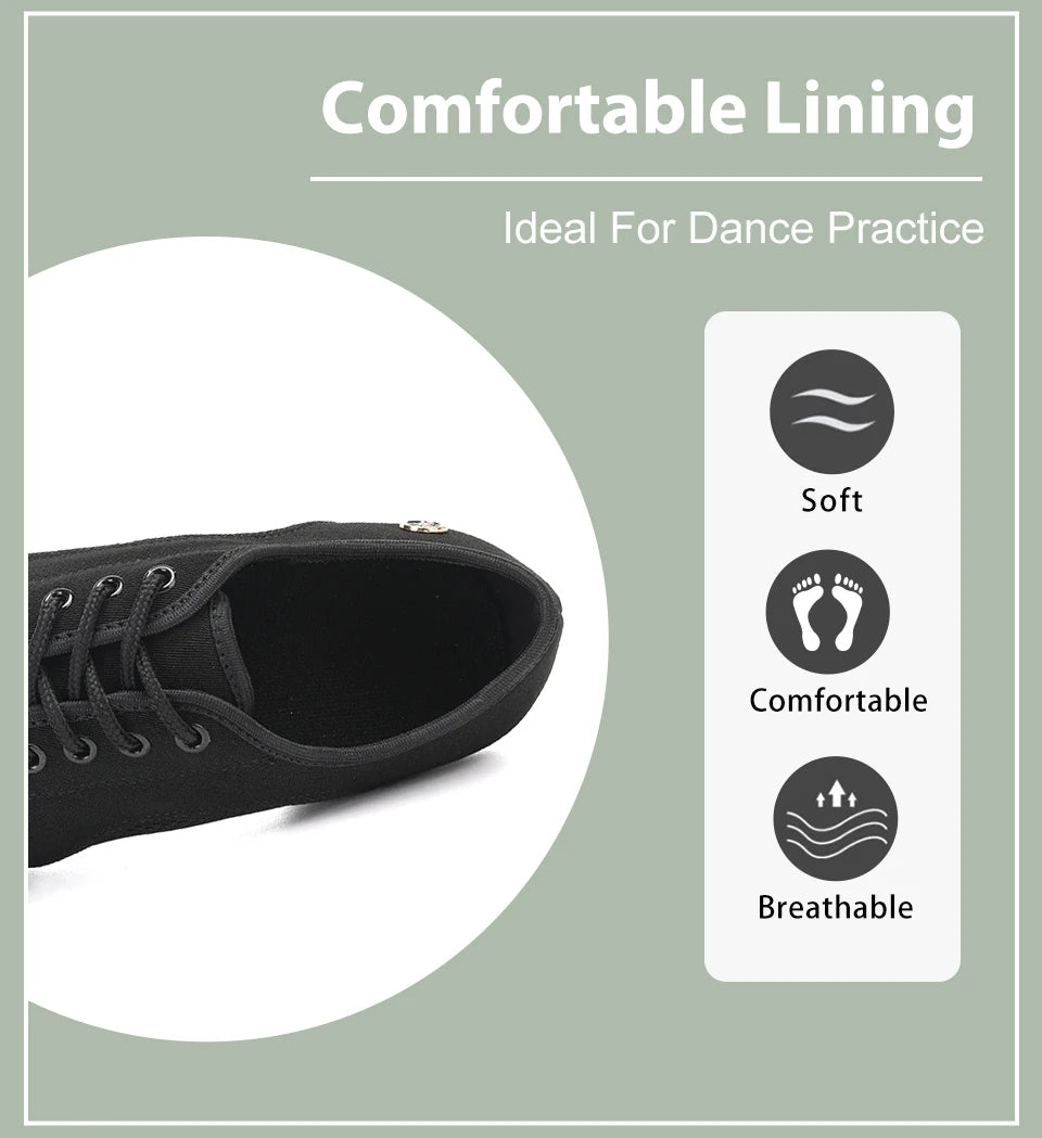 Women Dance Shoes Black Modern Ballroom Salsa Dancing Shoes Boys Latin Jazz Training Shoes Adults Tango Dance Sneakers Men