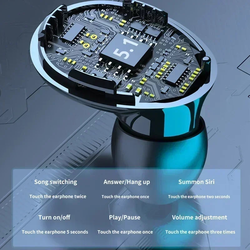 New Bluetooth Earphones Handfree LED Dispay Headphones Bluetooth Music Wireless Earbuds Waterproof Headset For phones