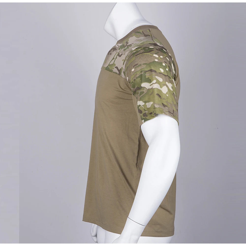 Mens Camouflage Shirts Tees Tactical Combat Shirt Hunting Clothes Tops Workout Clothing Outdoor Breathable Camo T Shirt