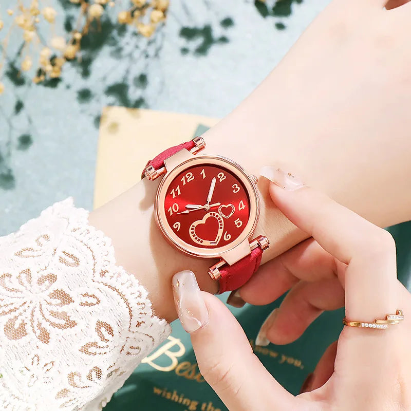 Women's Watches Love Luxury Fashion Ladies Watch Leather Watch Women Female Quartz Wristwatches Montre Femme Relogio Feminino