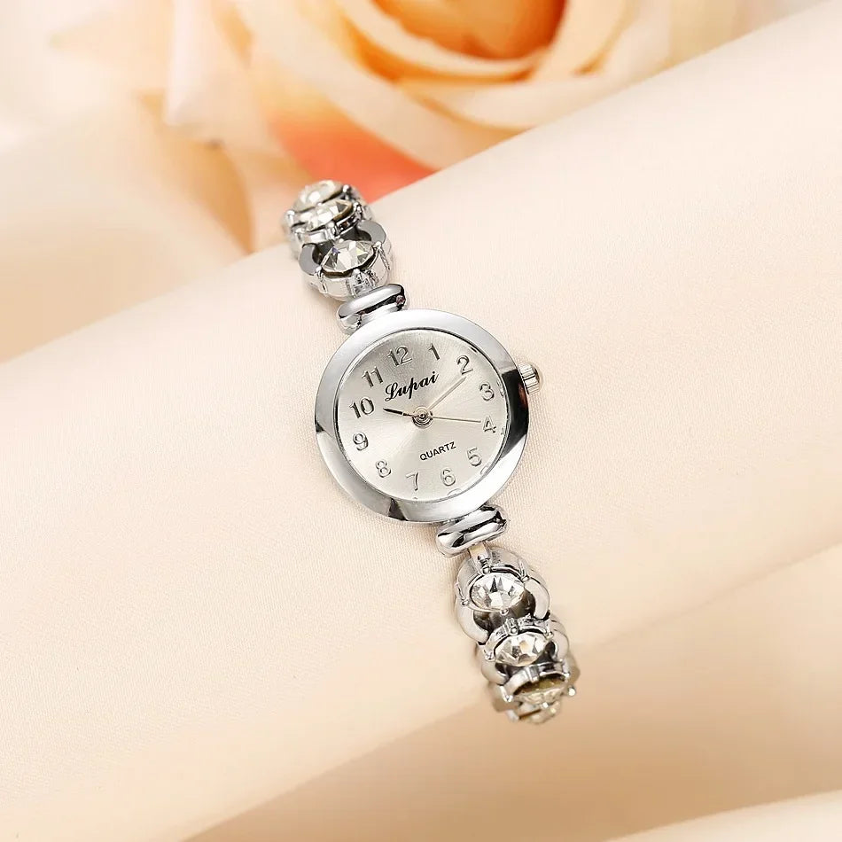 Women Watches 2025 Luxury Brands Stainless Steel Crystal Bracelet Wrist Watch Fashion Ladies Dress Reloj Mujer Montre Femme