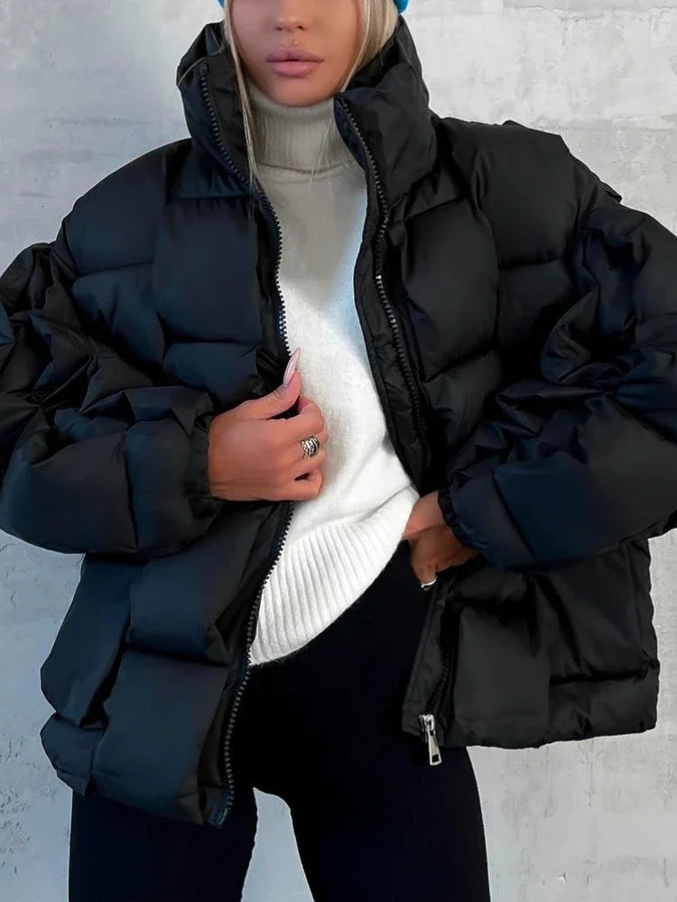 Winter Jackets for Women 2025 Thick Warm Loose Fashion Quilted Jacket Female Interchange High Street Green Baggy Puffer Coat