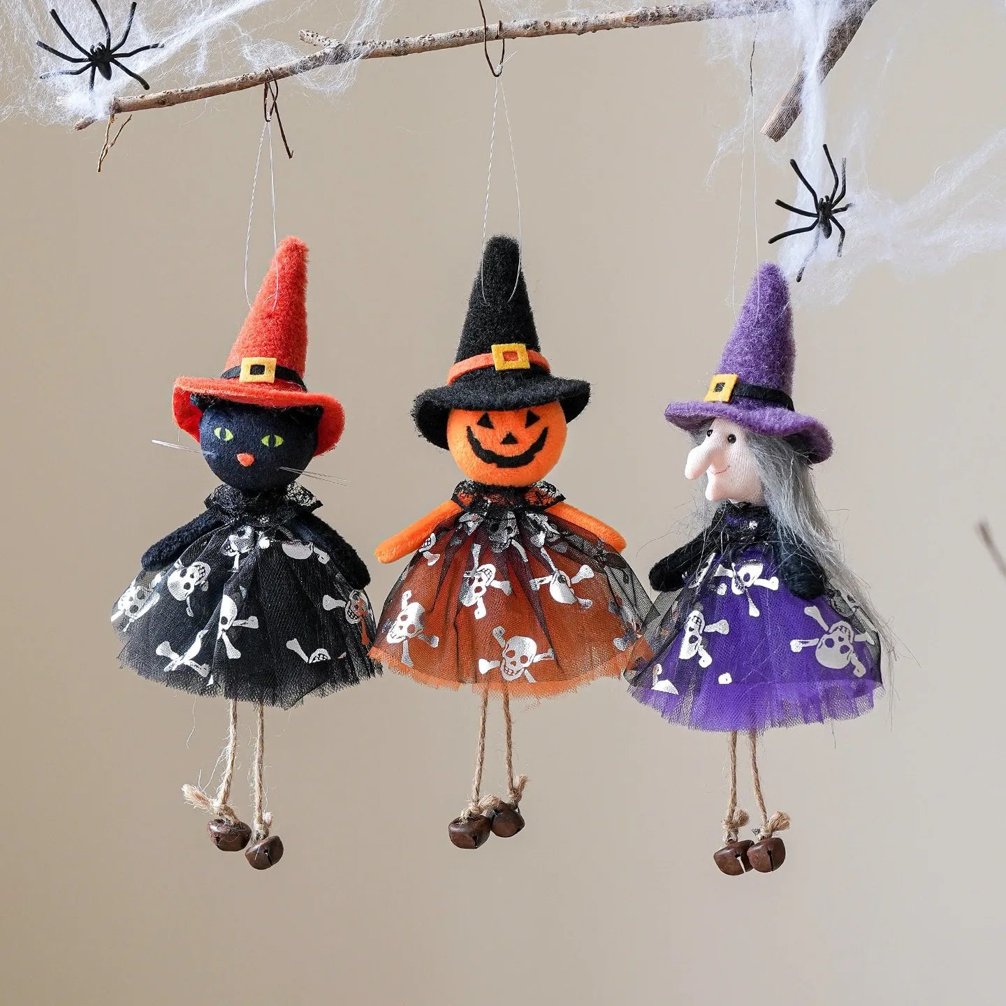 Halloween Party Decor BlackCat Pumpkin Witch White Ghost Festival Hanging Dolls Happy Halloween Day 2025 Haunted House Favor