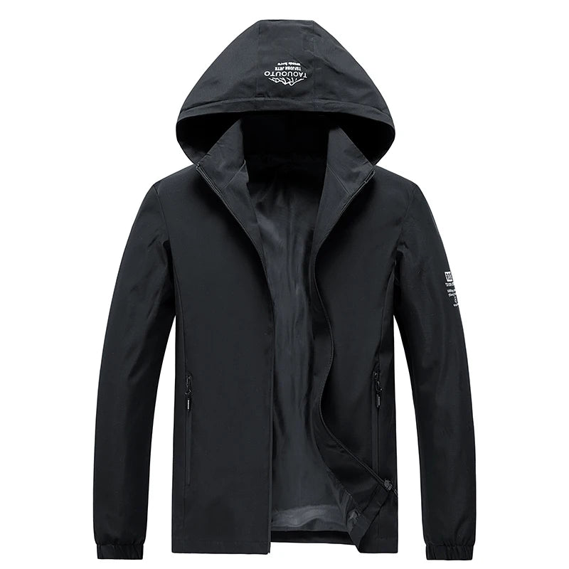 Men's Outdoor Sports Leisure Hooded Jacket Comfortable Trendy for Spring and Autumn Versatile Windproof Breathable Jacket