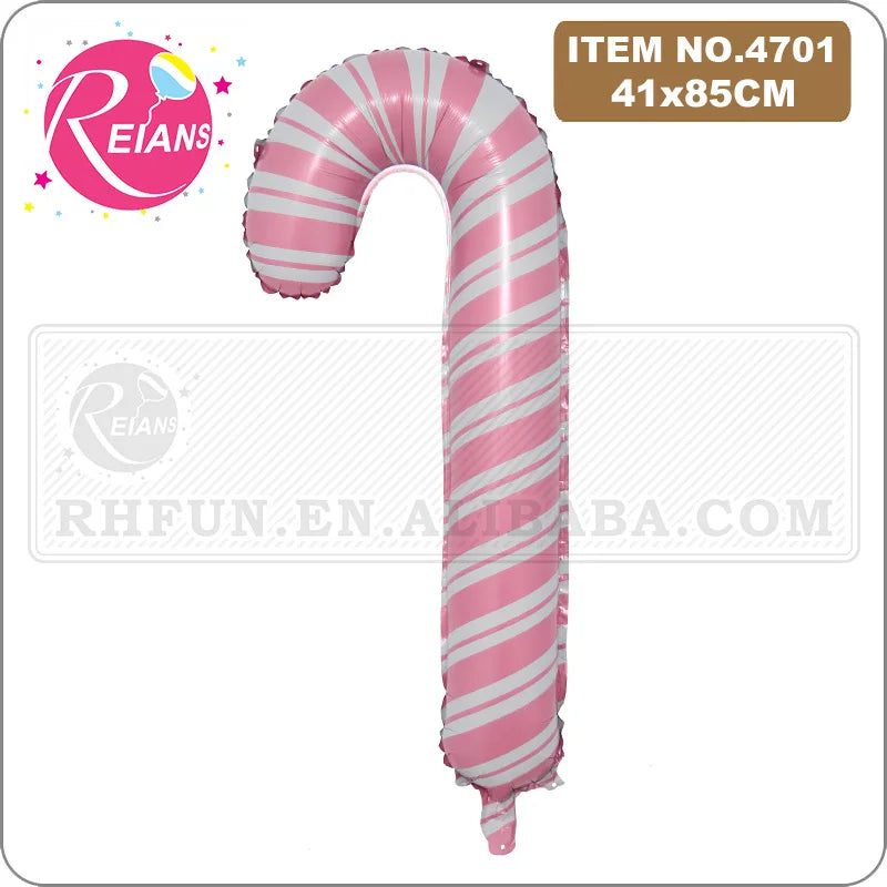 Xmas Decoration Supplies Santa Claus Walking Stick Balloons Outdoor Candy Canes Decor Christmas party Decoration suppliers