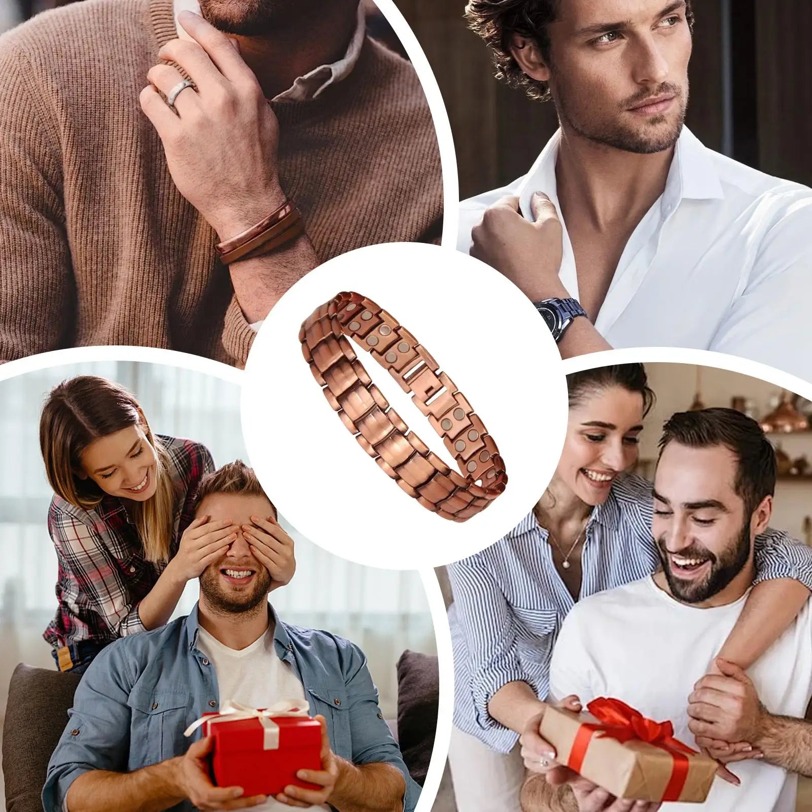 Magnetic Bracelets for Men Pure Copper Magnetic Bracelet Jewelry Jewelry Accessories for Running Sports Gym Fathers Outdoor