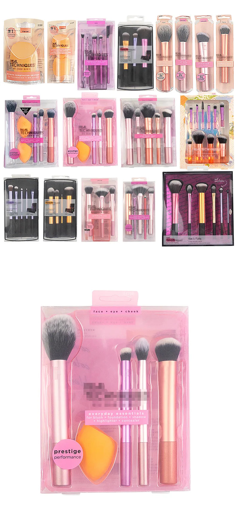Popular Full Set of Makeup Brush Set Powder Blusher Brush Halo Dye Brush Eye Shadow Brush Beauty Egg