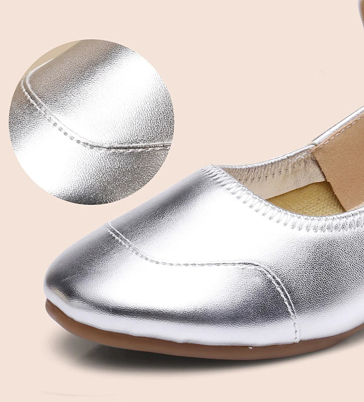 Dance Shoes for Woman Girls Ladies Latin Ballroom Modern Salsa Practise Dancing Shoes Closed Toe Square Dance Soft Rubber Sole